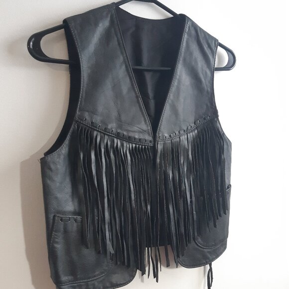 Leather Fringe Vest / Bolero - Boys Western / Cowboy Style - Picture 4 of 15
